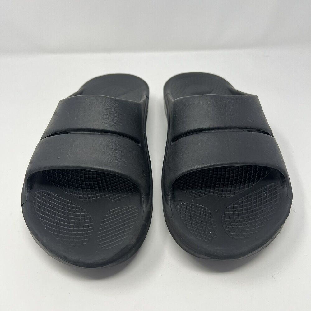 Oofos OOahh Men's 8 Women's 10 Black Open Toe Slip-On Lightweight‎ Slide Sandals - Picture 4 of 7